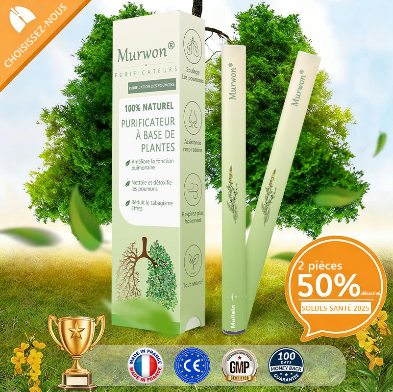 Diffuseur 𝑴𝒖𝑟𝑤𝗈𝗇® à base de plantes Mullein pour le nettoyage des poumons (🫁 Toux, pharyngite, essoufflement, expectorations, nez bouché, bronchite, symptômes allergiques, inconfort pulmonaire)🌐